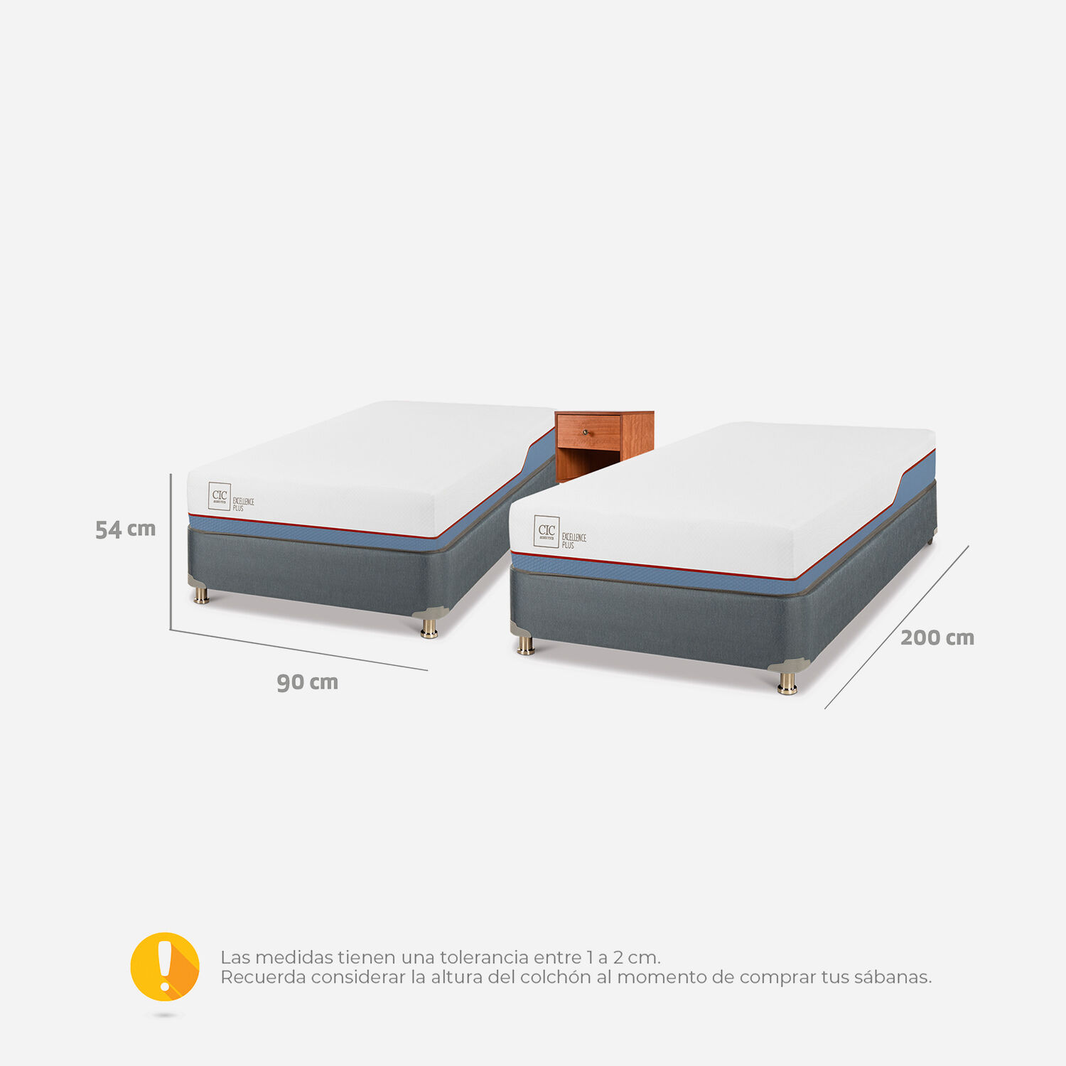 D&uacute;plex Cama Americana Excellence Plus + Velador Gales Caramel