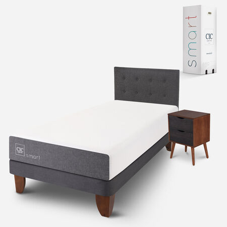 Cama Europea 1,5 Plazas Smart + Set Éufrates