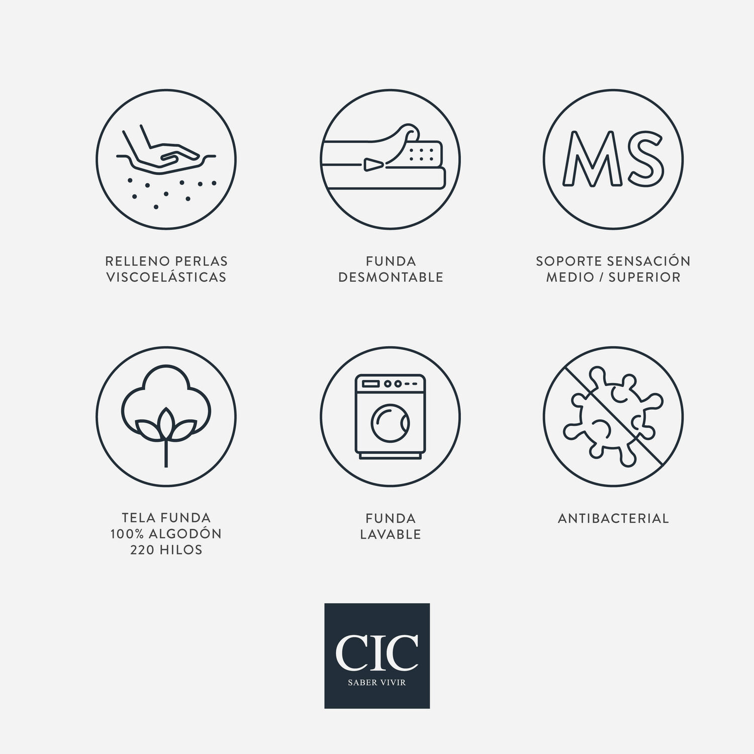 Almohada Visco Sleep 65x45 cm