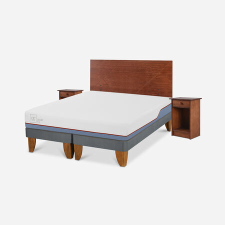 Cama Europea 2 Plazas Excellence Plus Base Dividida + Set Villarrica