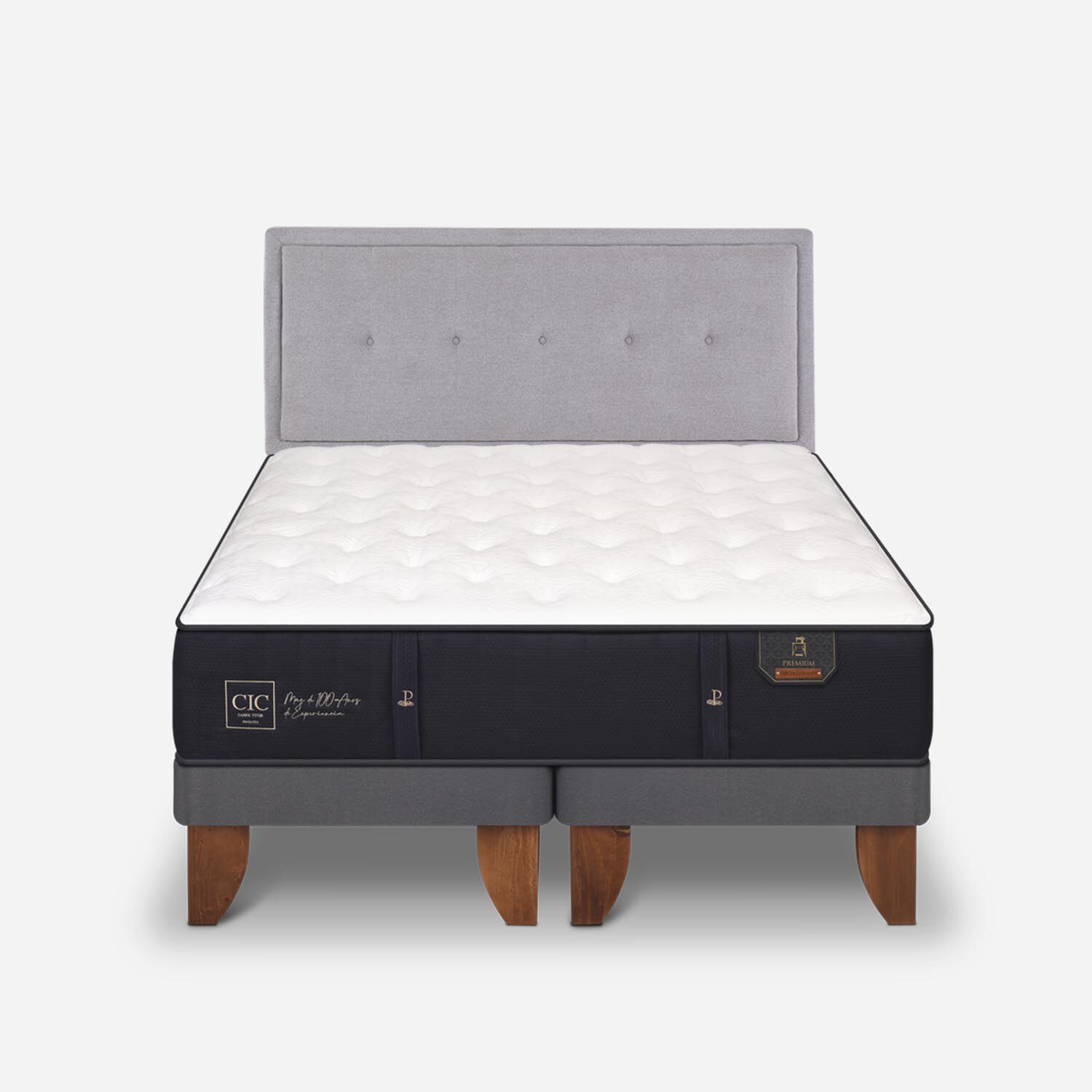 Cama Europea King Premium + Respaldo Ganges