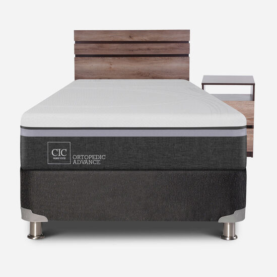 Box Spring 1.5 Plazas Ortopedic Advance 5 Zonas + Set Ares