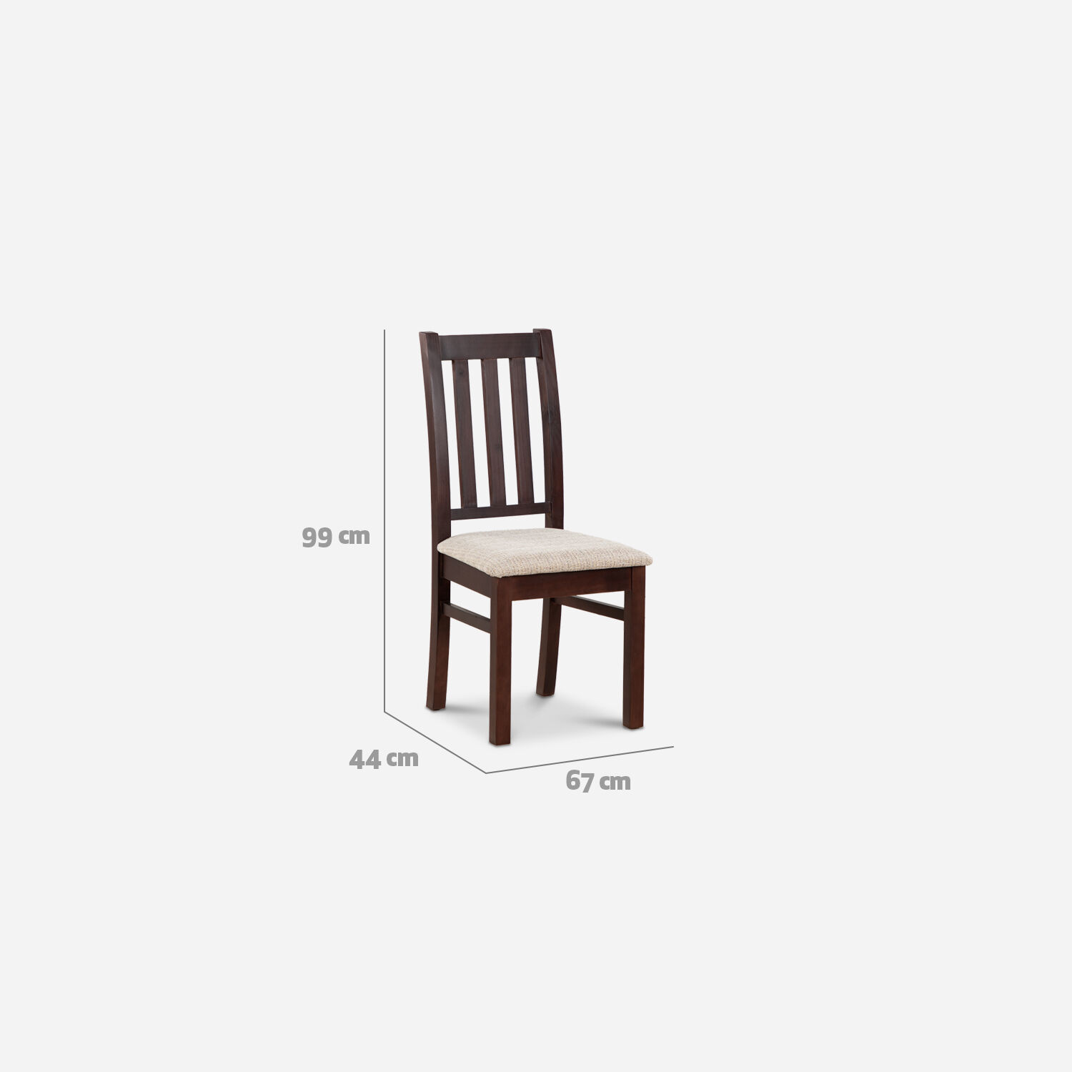 Comedor 4 Sillas Ñuble Chocolate - Tela Beige