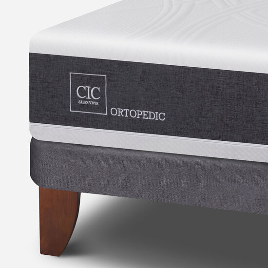 Cama Europea 2 Plazas Ortopedic Base Normal + Set Legno