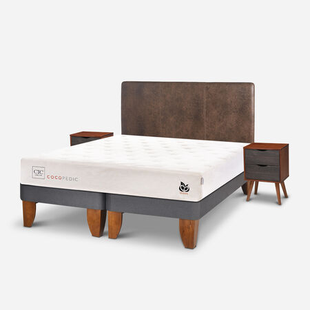 Cama Europea 2 Plazas Cocopedic Base Dividida + Set Baker