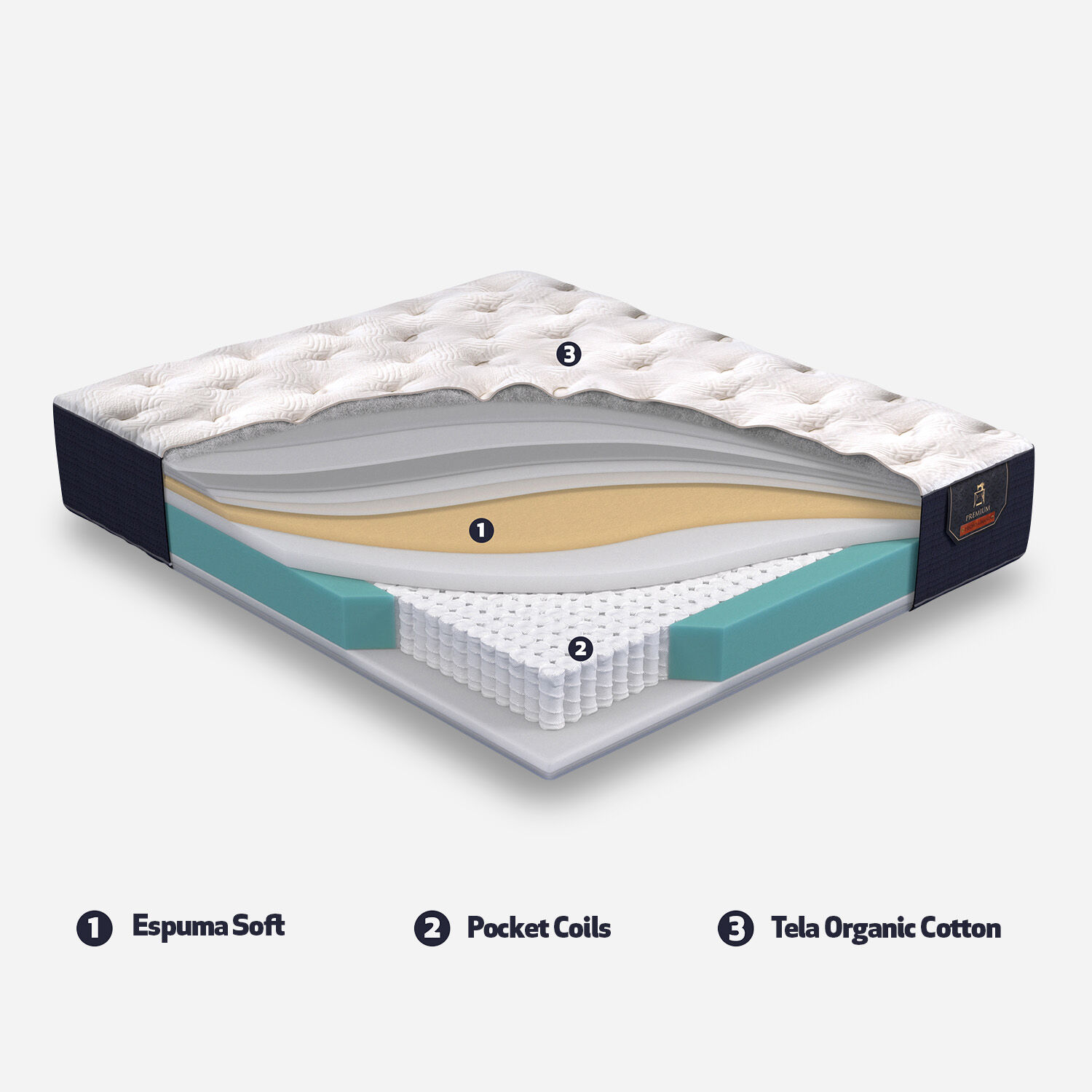 Cama Europea King Premium + Respaldo Villarrica Gris