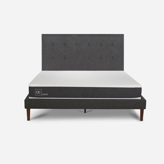 Cama Europea Curve 2 Plazas Ortopedic + Respaldo Éufrates