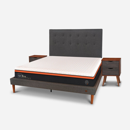 Cama Europea Curve 2 Plazas Bee Comfort + Set Éufrates