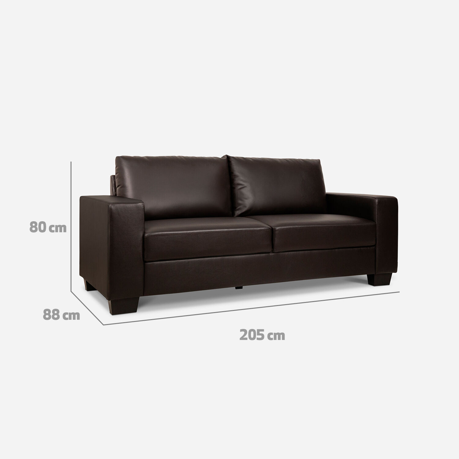 Sof&aacute; 3 Cuerpos Ontario Chocolate