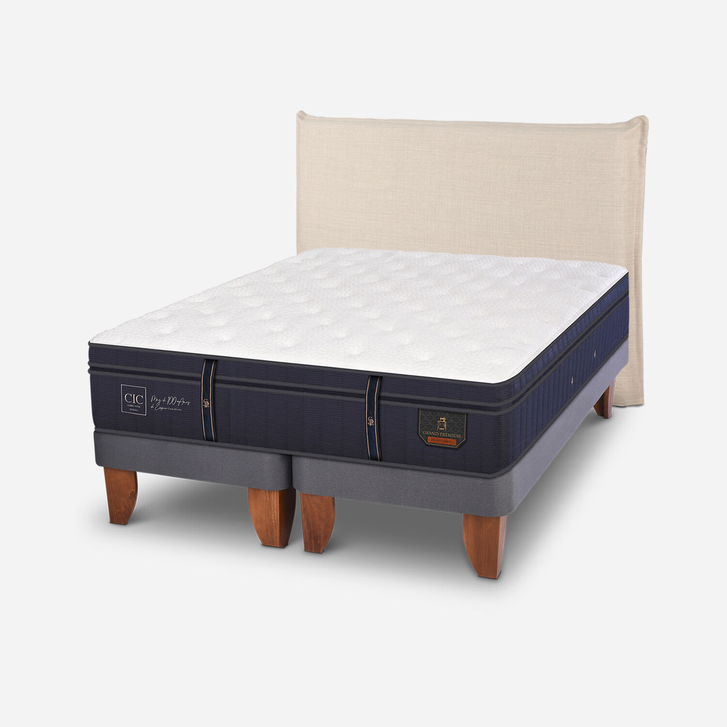 Cama Europea Super King Grand Premium + Respaldo T&iacute;ber