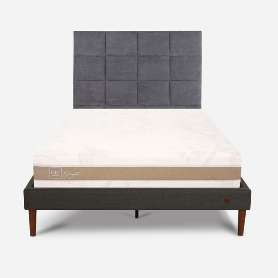 Cama Europea Curve 2 Plazas Rilassati Smart + Respaldo Támesis