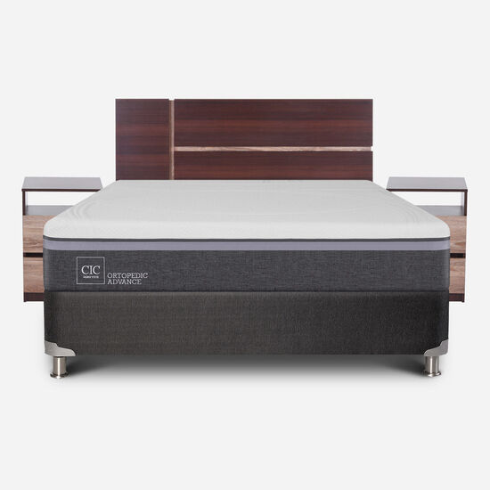 Box Spring 2 Plazas Ortopedic Advance Base Normal 5 Zonas + Set Enio