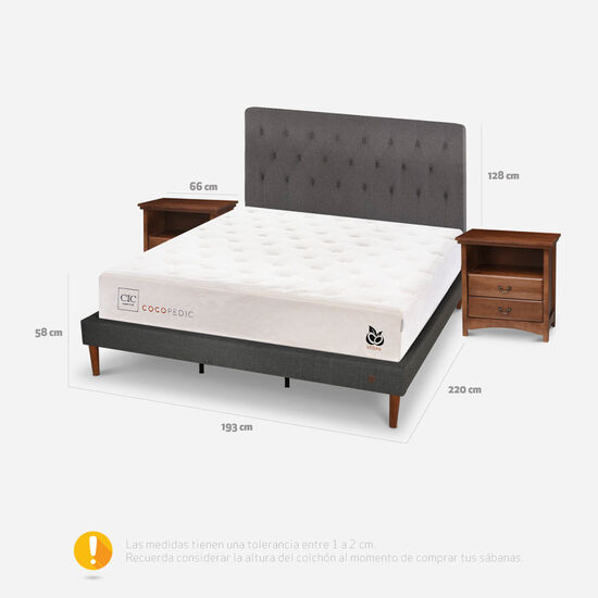 Cama Europea Curve King Cocopedic + Set Kavery