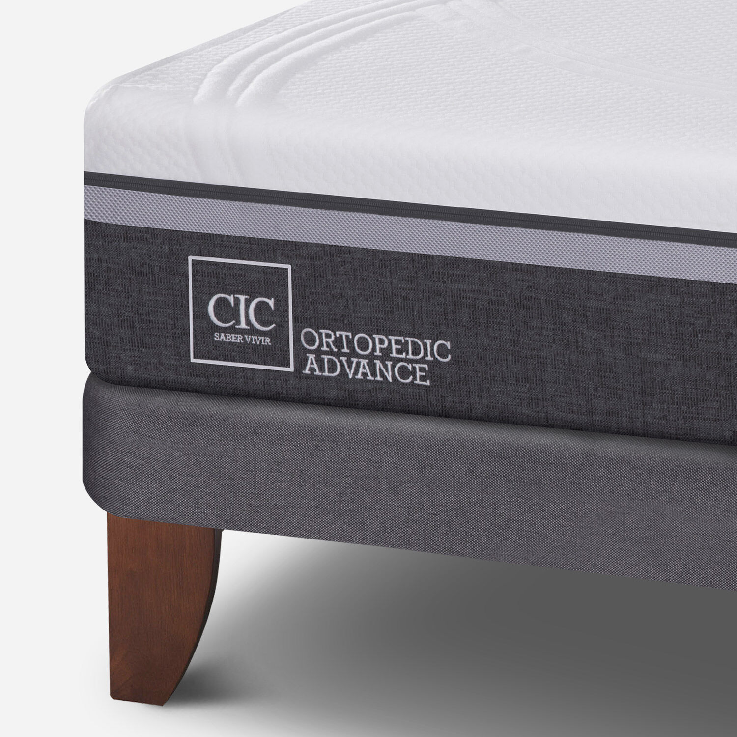 Cama Europea 2 Plazas Ortopedic Advance Base Normal + Set Milán Caramel + Almohadas Viscoelásticas