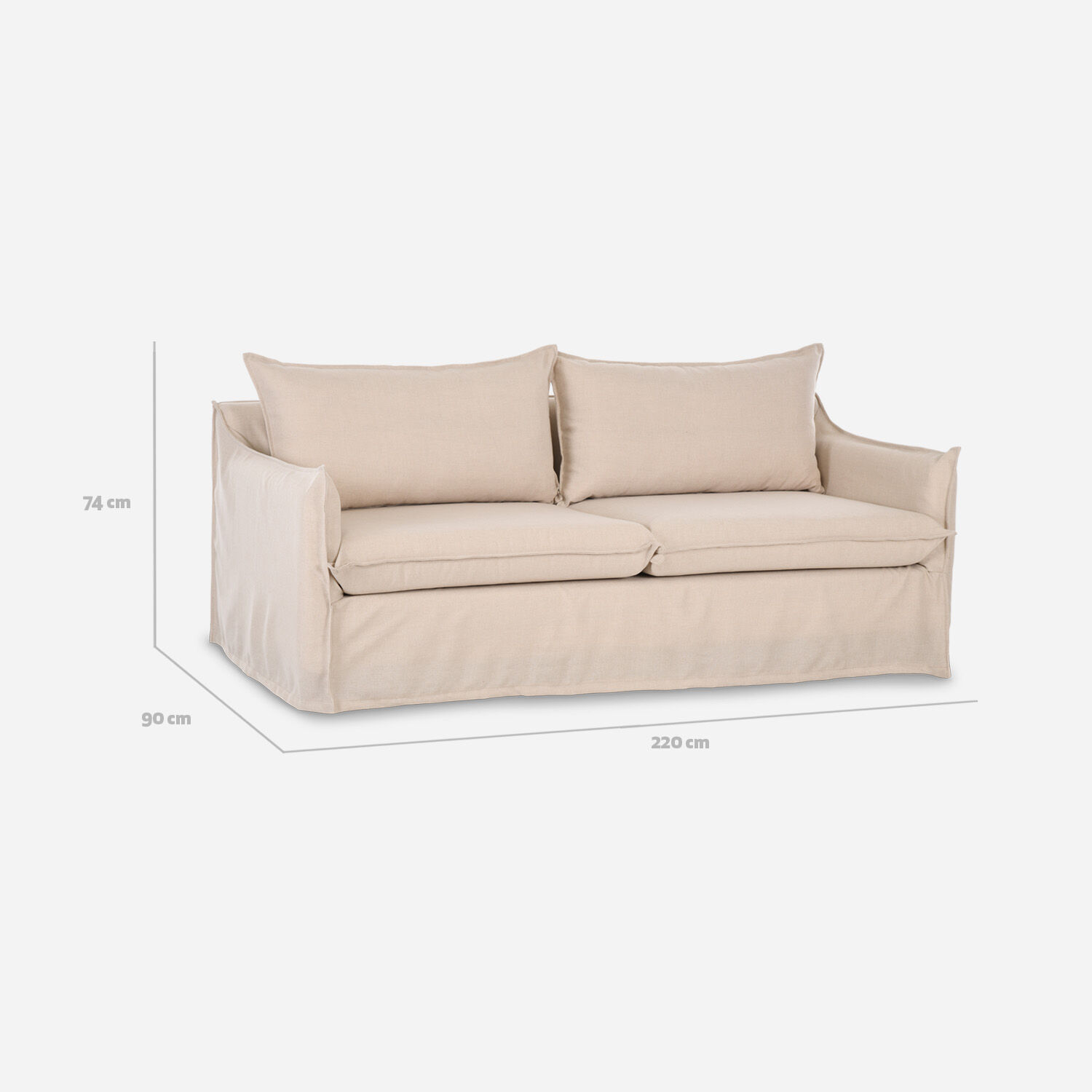 Sofá 3 Cuerpos Dominga Beige