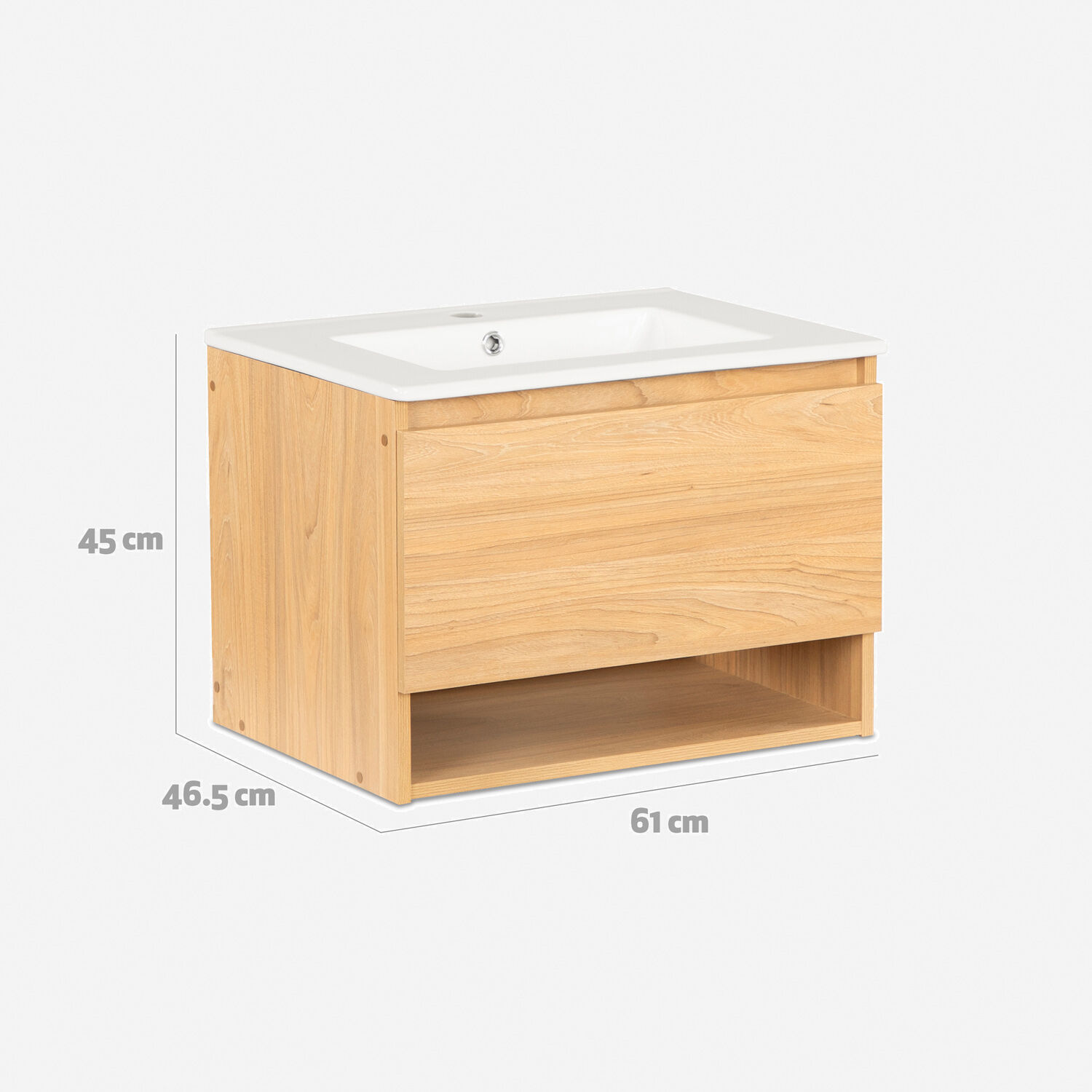 Vanitorio Flotante 1 Caj&oacute;n M&oacute;naco Olmo 60 Cm.