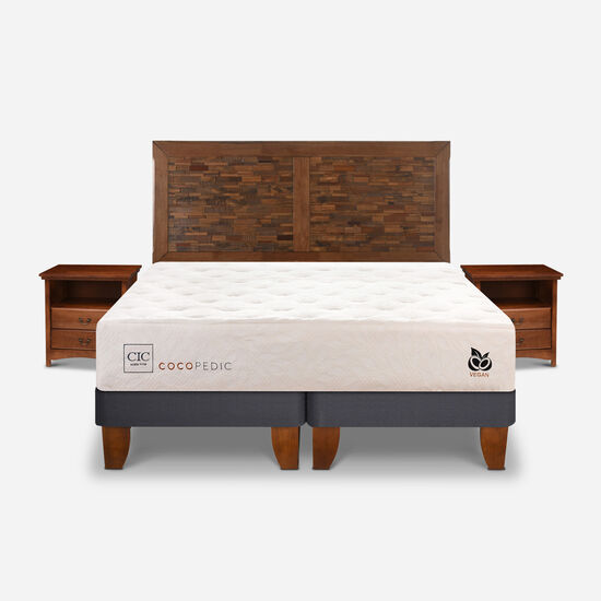 Cama Europea 2 Plazas Cocopedic + Set Antique
