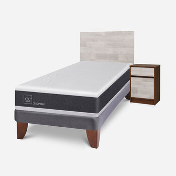 Cama Europea 1,5 Plazas Ortopedic + Set Legno