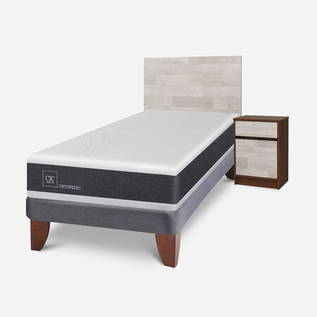 Cama Europea 1,5 Plazas Ortopedic + Set Legno