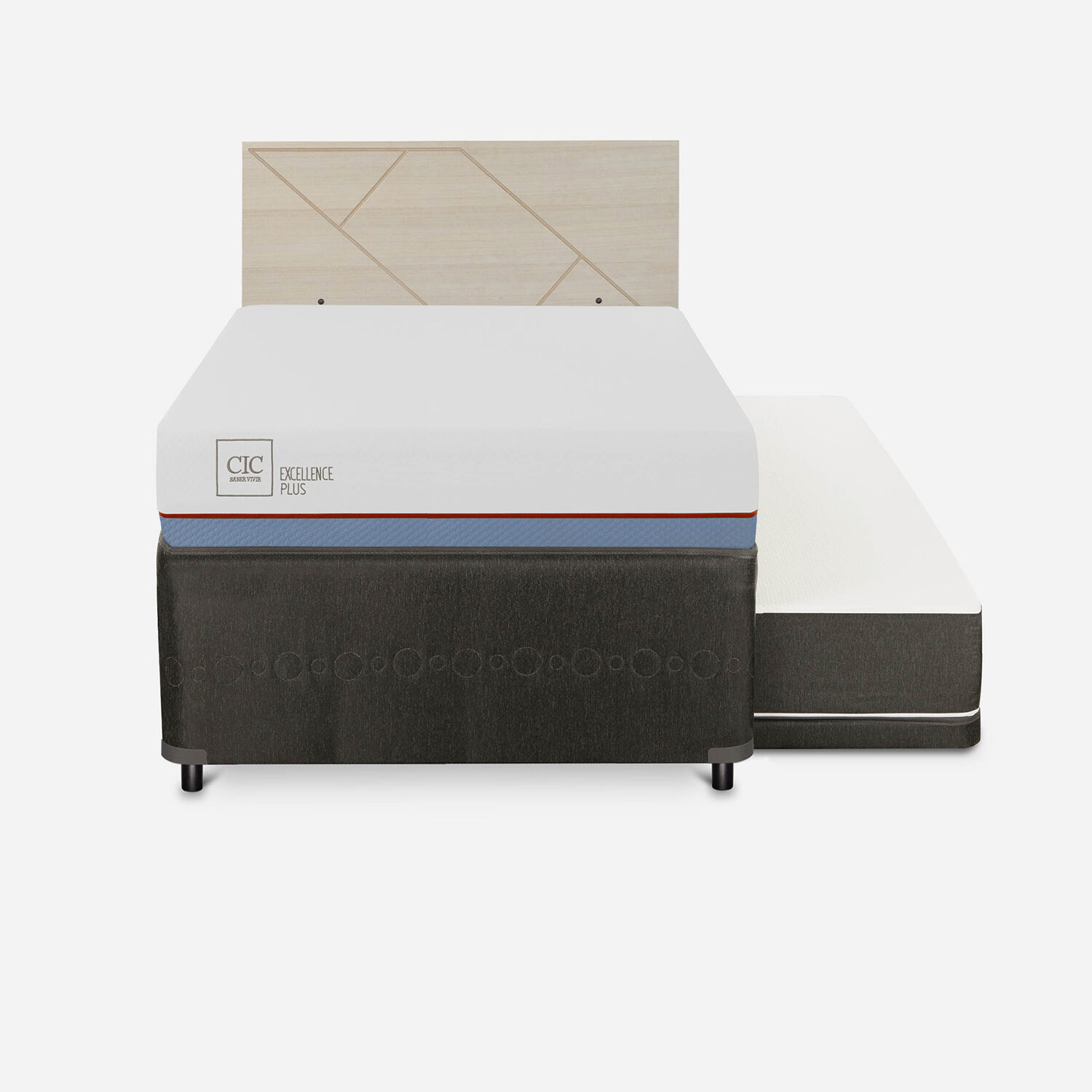 Cama Nido Div&aacute;n Excellence Plus + Respaldo + Villarrica Alpino