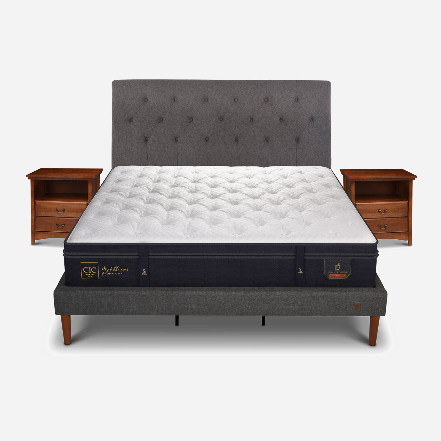 Cama Europea Curve King Super Premium + Set Kavery