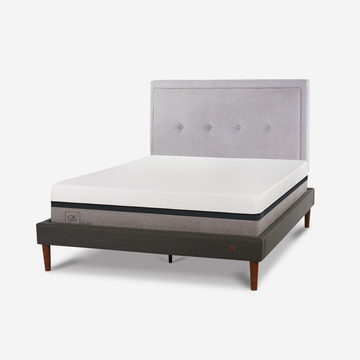 Cama Europea Curve 2 Plazas Balance + Respaldo Ganges