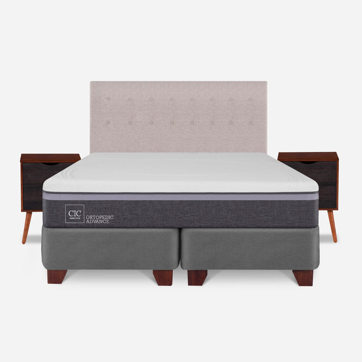 Box Spring King Ortopedic Advance + Set Tigris