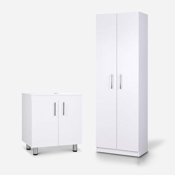 Set de Ba&ntilde;o Vanitorio + Organizador Blanco