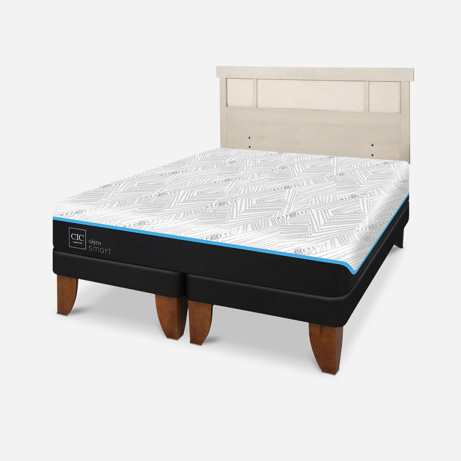 Cama Europea 2 Plazas Green Infinity Base Dividida Dublín Alpino