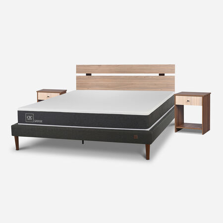 Cama Europea Curve 2 Plazas Ortopedic + Set Olmo