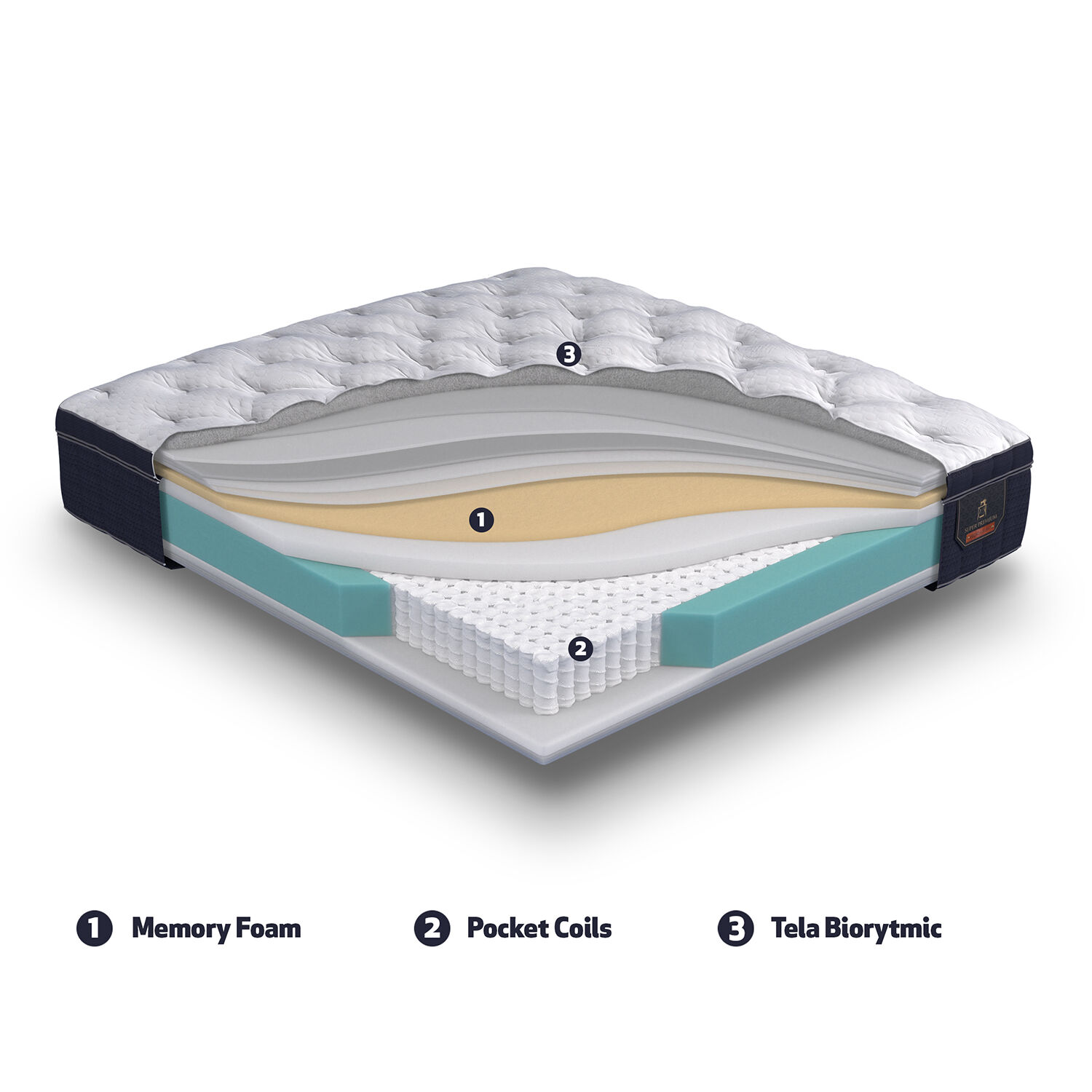Cama Europea 2 Plazas Super Premium Base Dividida + Set Mir&oacute; Caramel