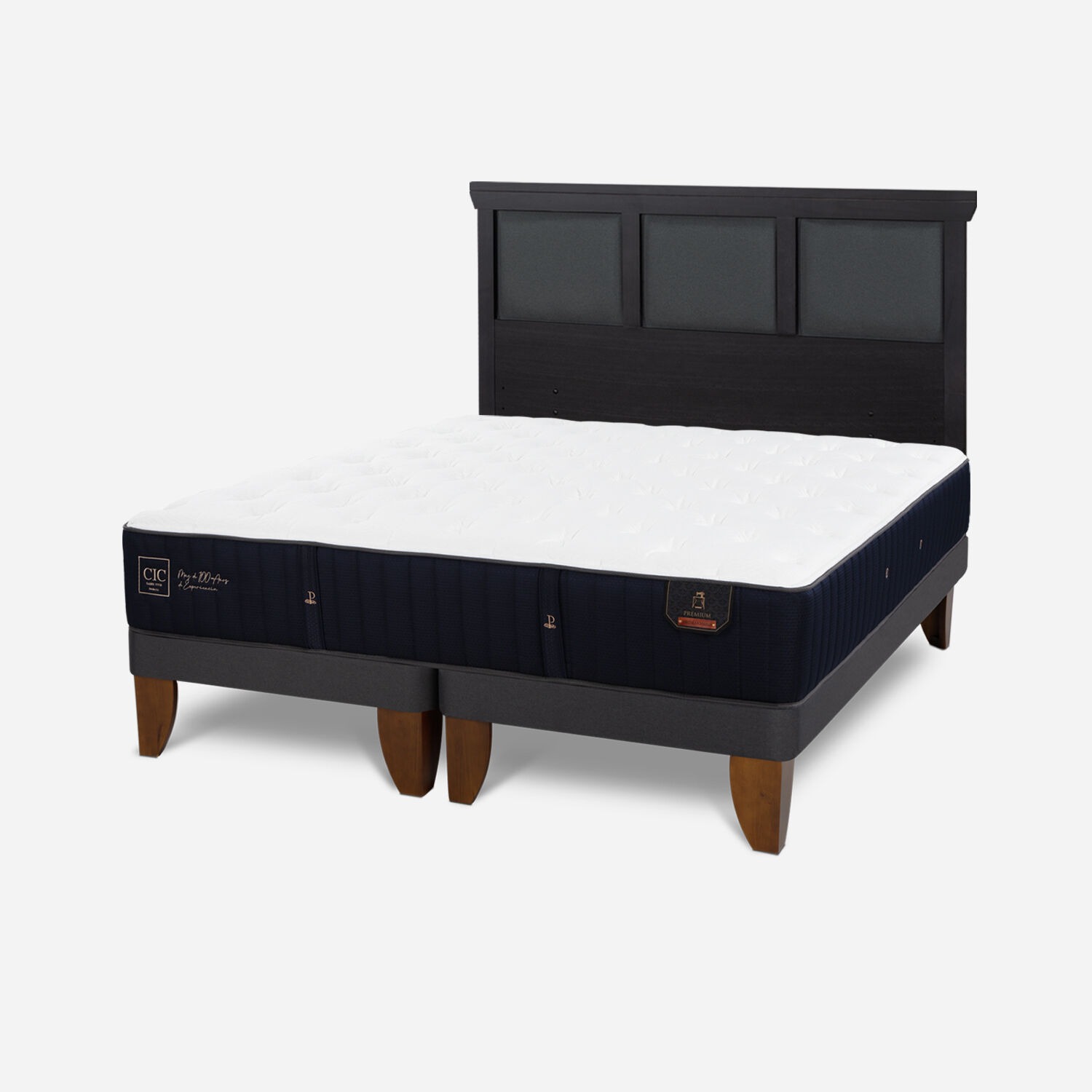 Cama Europea King Premium + Respaldo Torino Negro