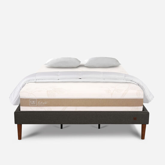 Cama Europea Curve King Rilassati Smart + Almohadas + Plumón