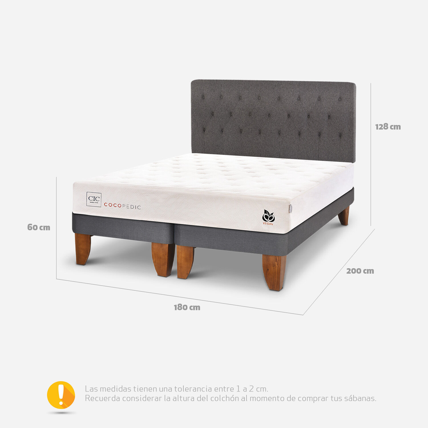 Cama Europea King Cocopedic + Respaldo Kavery