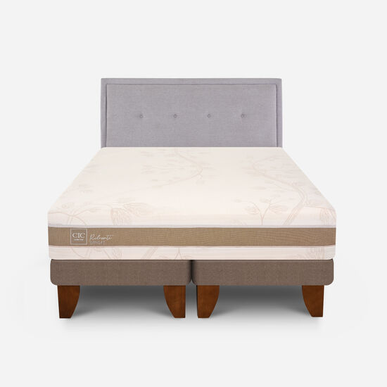 Cama Europea 2 Plazas Rilassati Smart Base Dividida + Respaldo Ganges