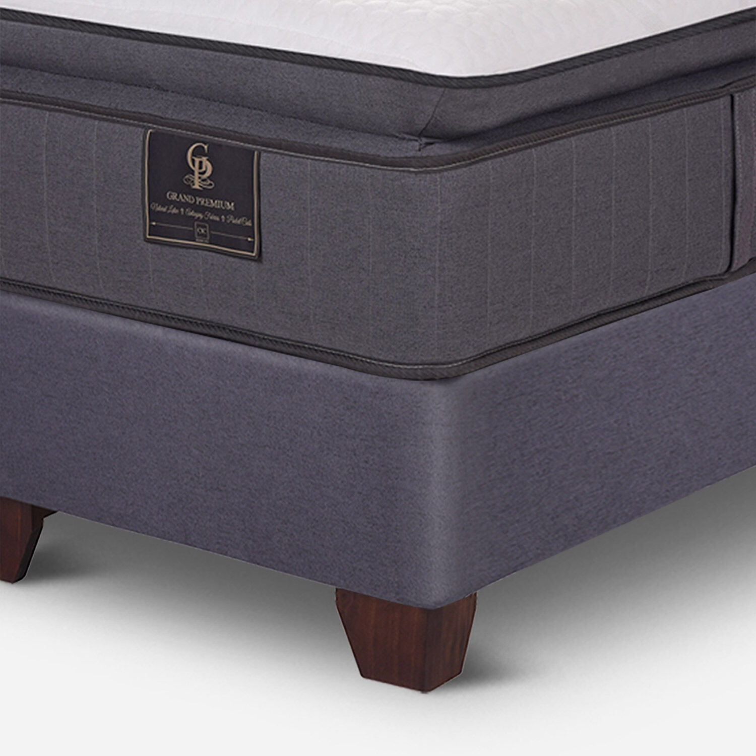 Box Spring 2 Plazas Grand Premium Base Dividida + Set Ganges