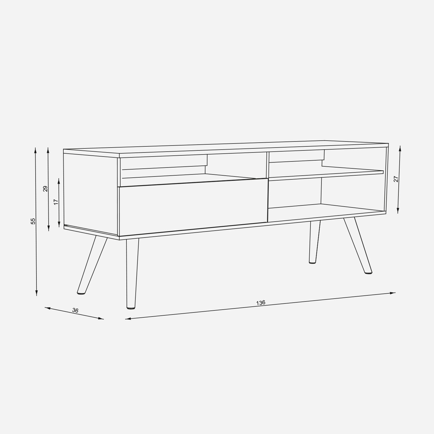 Rack Standford 1 Puerta 2 Repisas Nogal