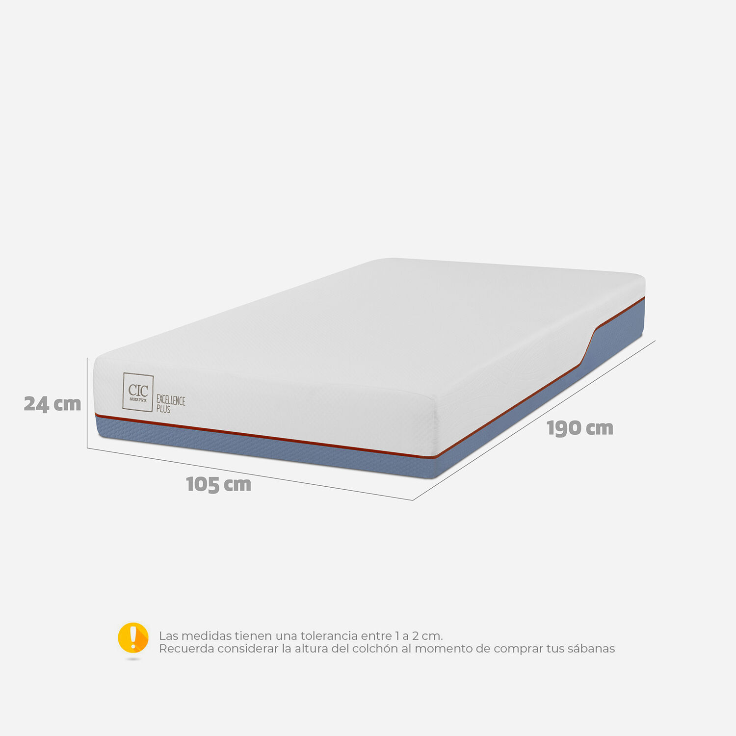 Colch&oacute;n 1,5 Plazas Excellence Plus 105x190 + Almohada