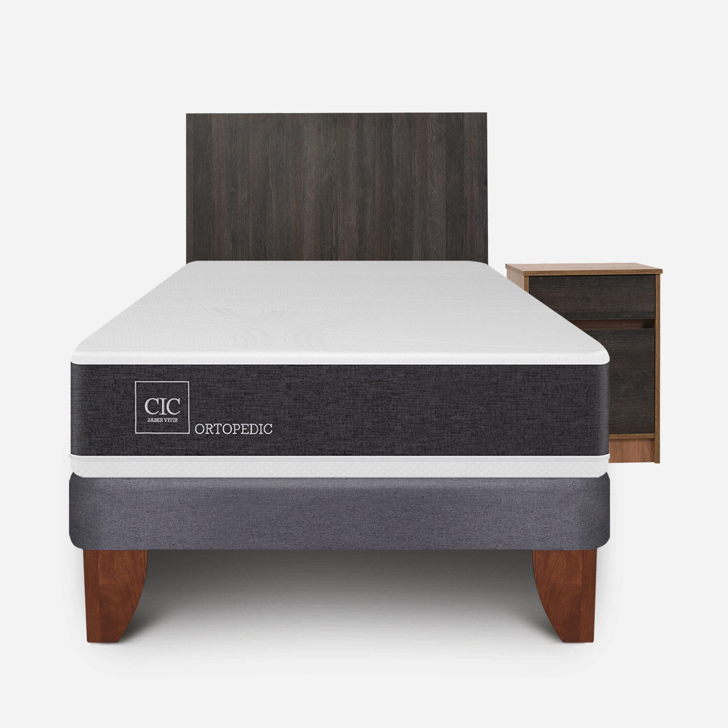 Cama Europea 1,5 Plazas Ortopedic + Set Espresso