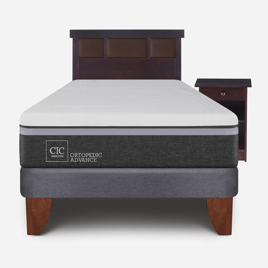Cama Europea 1.5 Plazas Ortopedic Advance + Set Dublín Choc