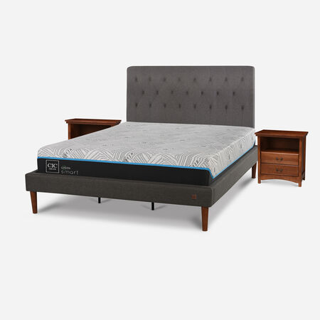 Cama Europea Curve King Infinity Green + Set Kavery