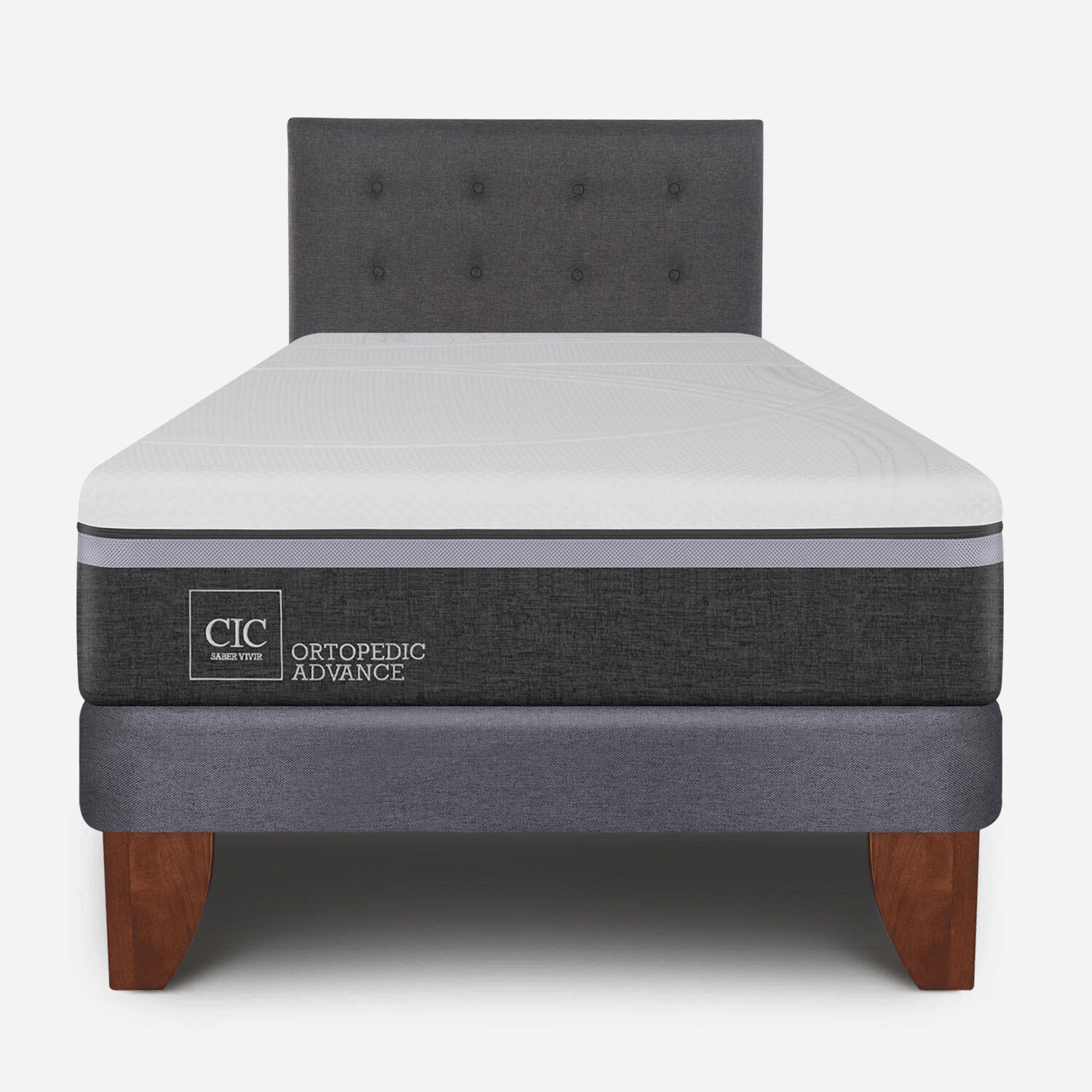Cama Europea 1,5 Plazas Ortopedic Advance + Respaldo Éufrates