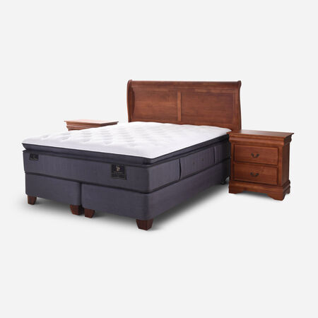 Box Spring King Grand Premium + Set Mir&oacute; Caramel