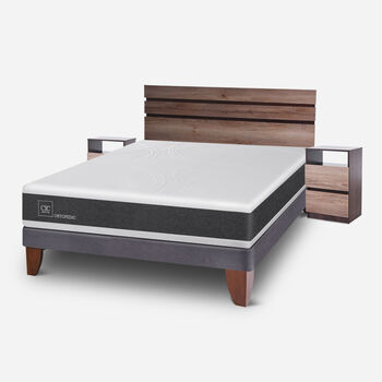 Cama Europea 2 Plazas Ortopedic Base Normal + Set Ares