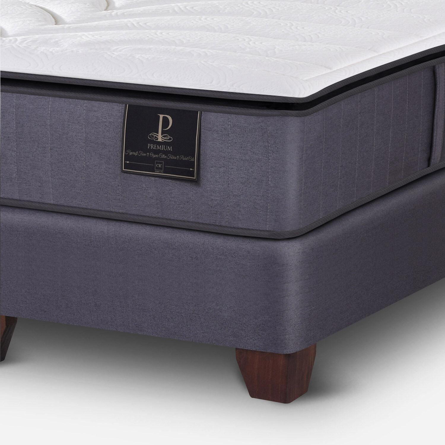 Box Spring 2 Plazas Premium Base Dividida + Set Mir&oacute; Caramel