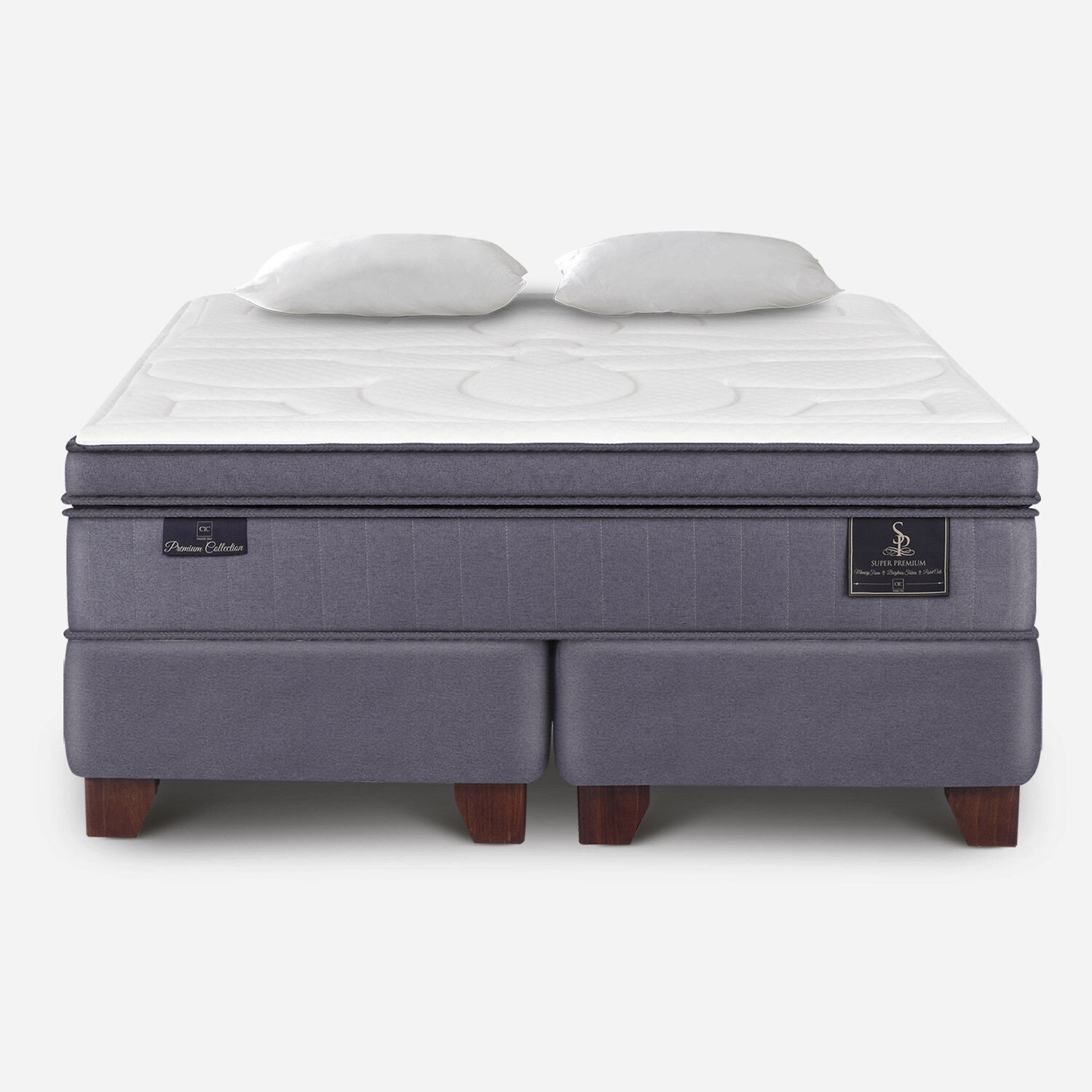 Box Spring King Super Premium + Almohadas