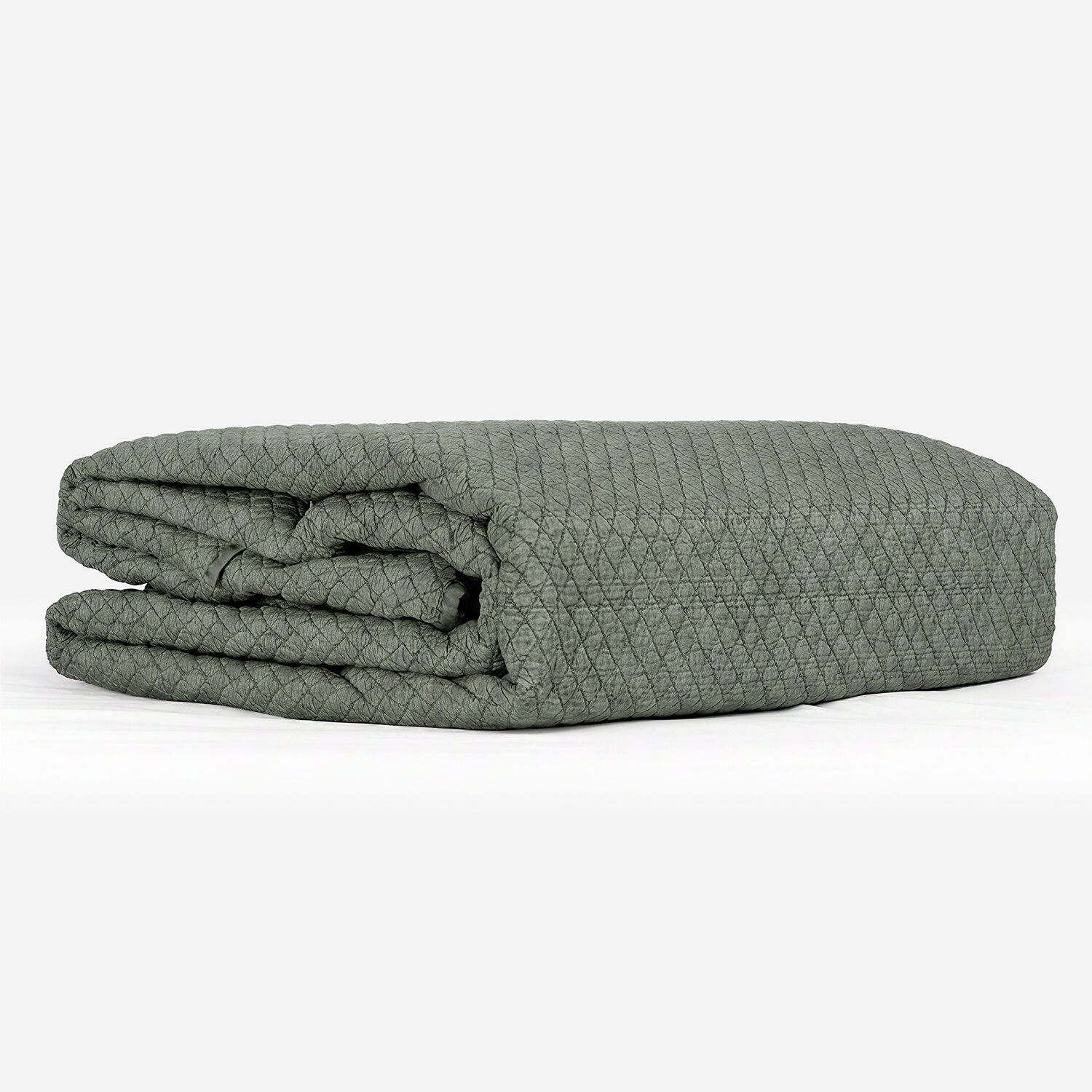 Quilt Single Microfibra Stonewash Verde Humo