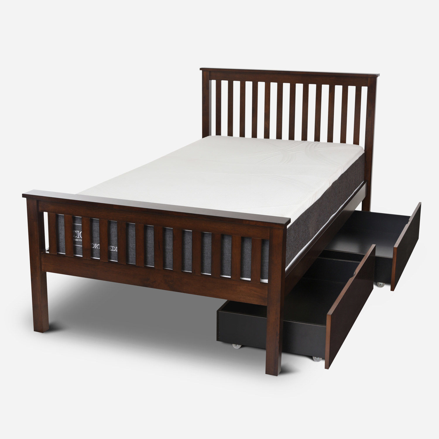 Cama Elo&iacute;sa Single Ortopedic + Set 2 Cajones