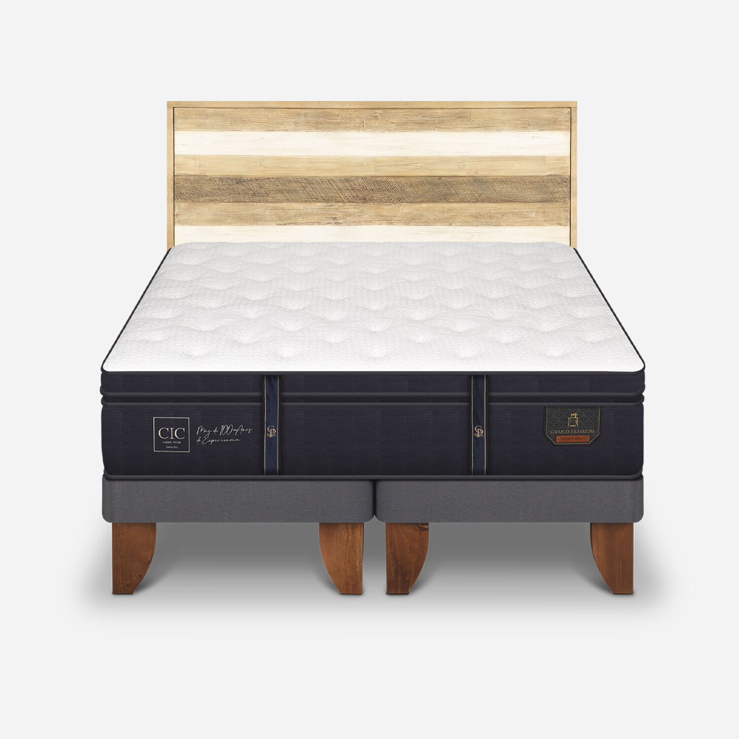 Cama Europea Super King Grand Premium + Respaldo Loira