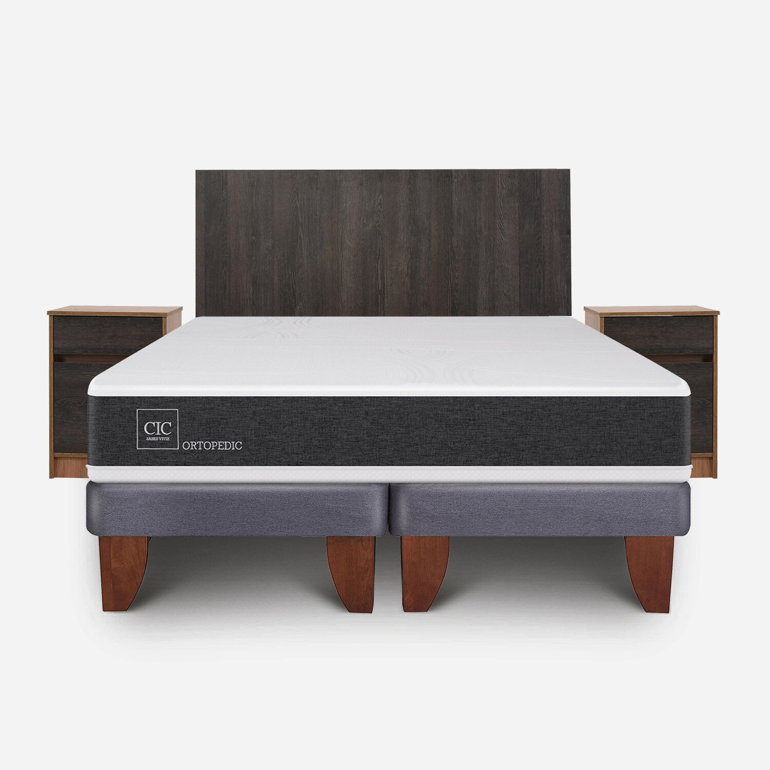 Cama Europea King Ortopedic + Set Espresso